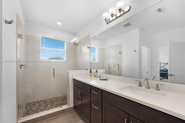 a view of a room with racks on the wall