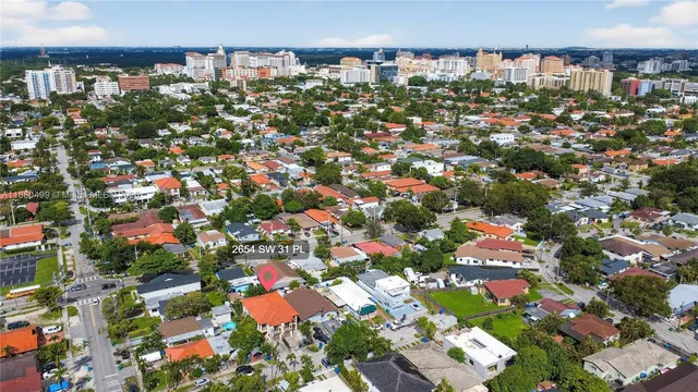 an aerial view of a city