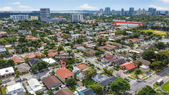 an aerial view of a city