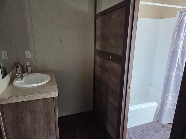 a room with storage and utility room