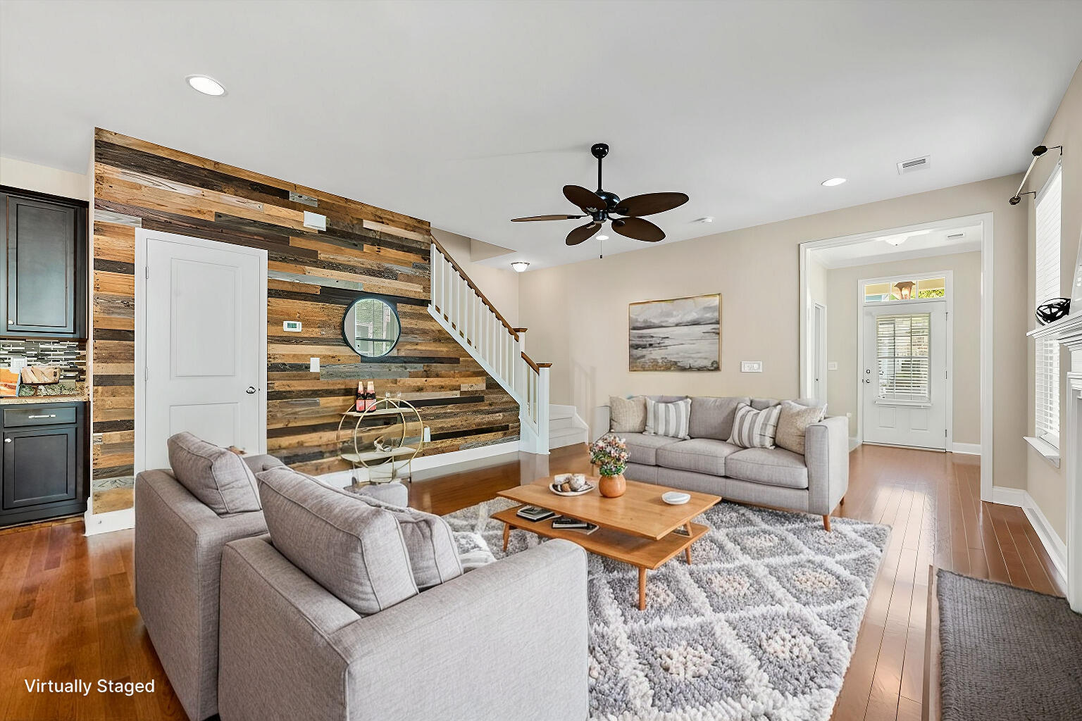 Green Grass Living Room Virtually Staged