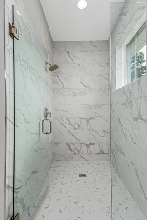 a bathroom with a shower