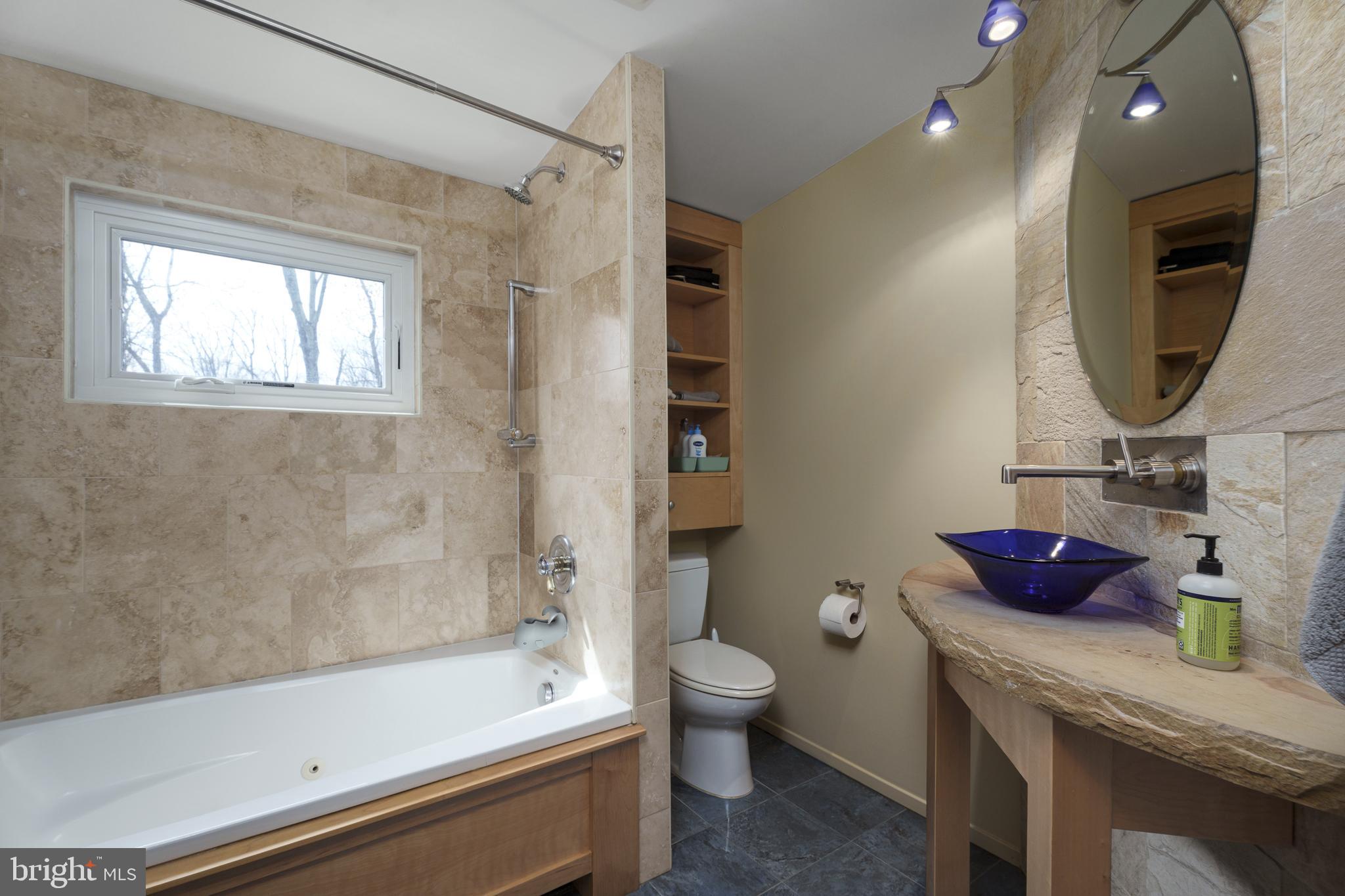 298 Hopewell Amwell Road Hopewell, NJ 08525 - Photo 32 of 51 a bathroom with a granite countertop sink a toilet and bathtub