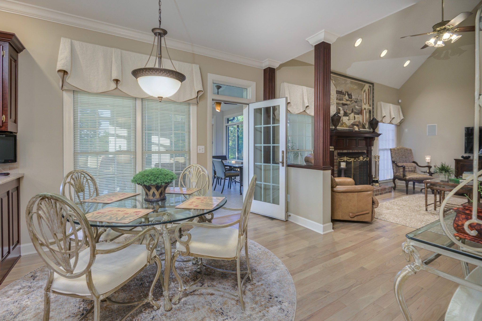 162 W Road Wartrace, TN 37183 - Photo 35 of 96 a view of a dining room with furniture a kitchen and chandelier