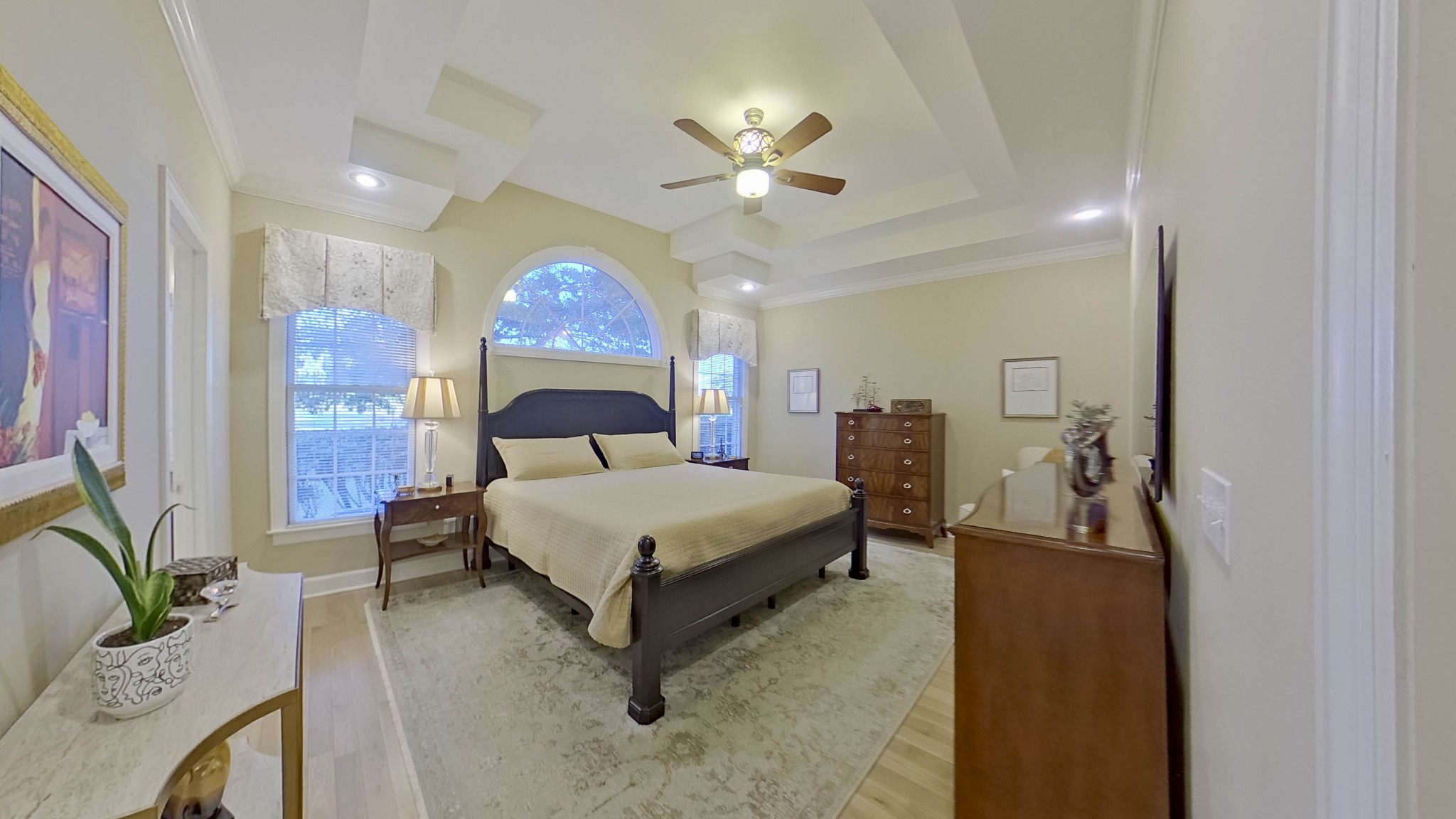 162 W Road Wartrace, TN 37183 - Photo 50 of 96 a spacious bedroom with a bed and a chandelier