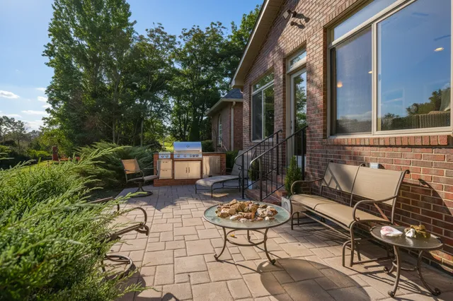 a view of a lake with a mountain