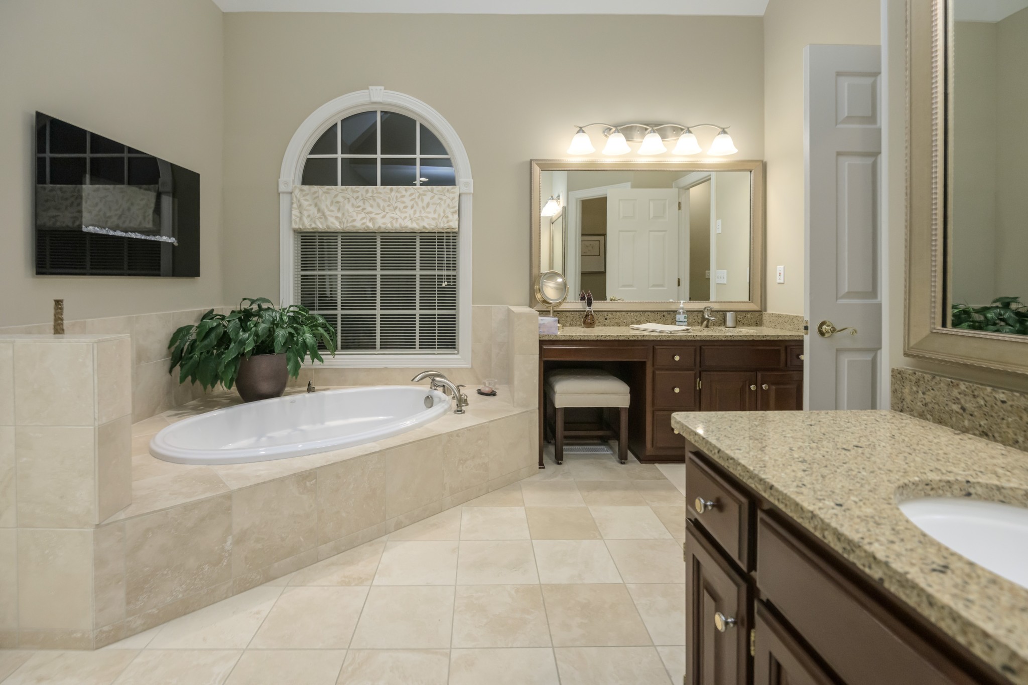 162 W Road Wartrace, TN 37183 - Photo 96 of 96 a bathroom with a granite countertop sink a large mirror and a bathtub