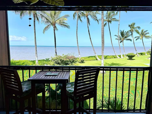 a view of a balcony with an outdoor space