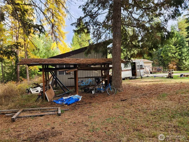 a view of outdoor space with trampoline