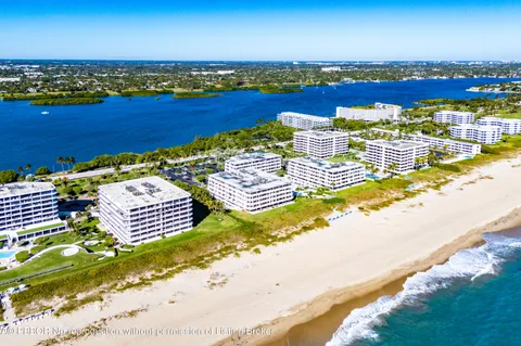 a view of a city and ocean view