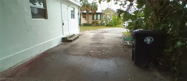 a view of a street with a trees