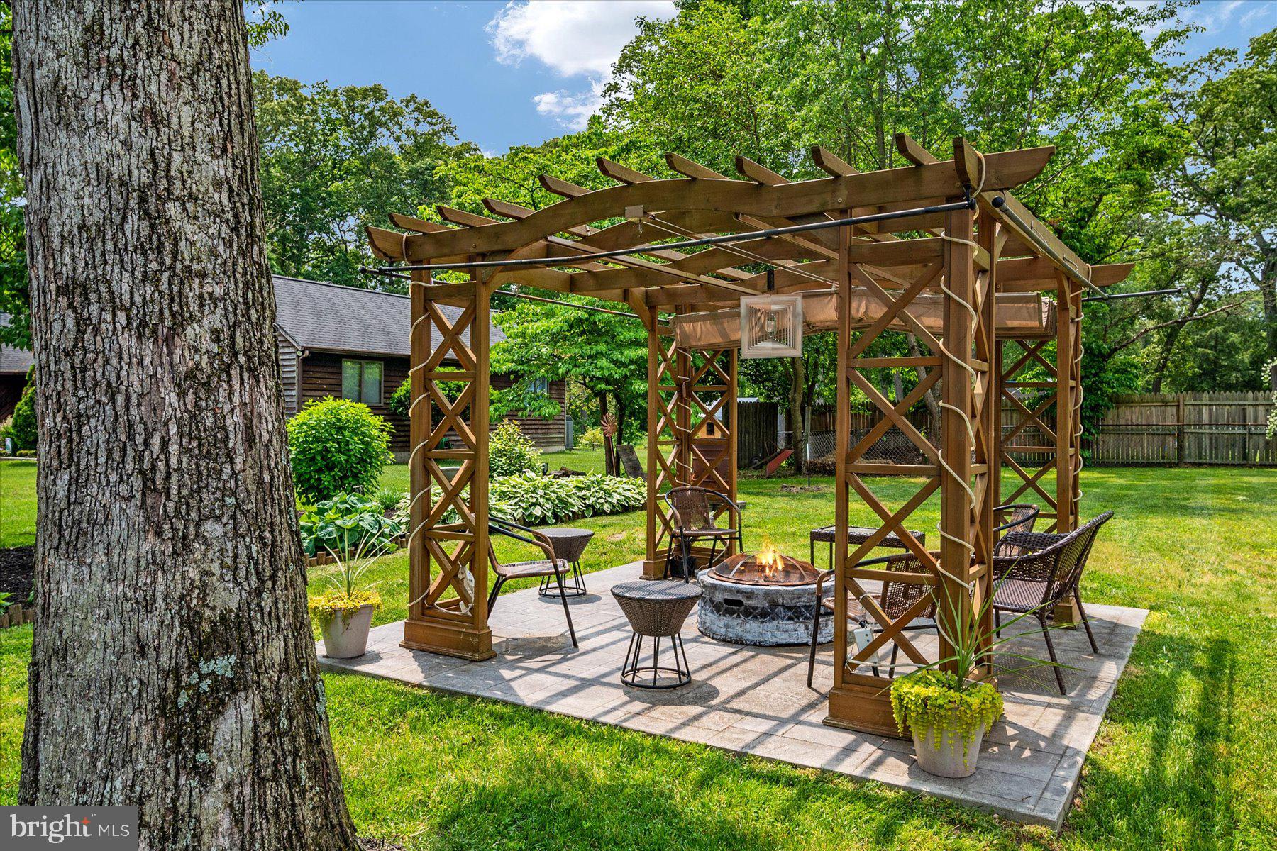 548 Sunset Knoll Road Pasadena, MD 21122 - Photo 28 of 39 Pergola and Fire Pit