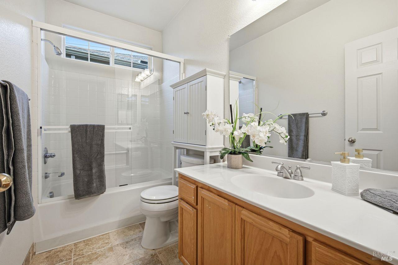 384 Mark West Commons Circle Santa Rosa, CA 95403 - Photo 33 of 44 a bathroom with a sink toilet and shower