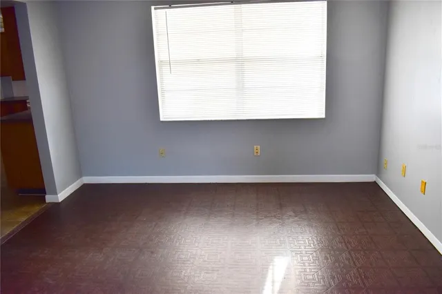 an empty room with a window