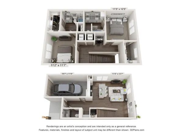 a picture of a living room with a white table and chairs