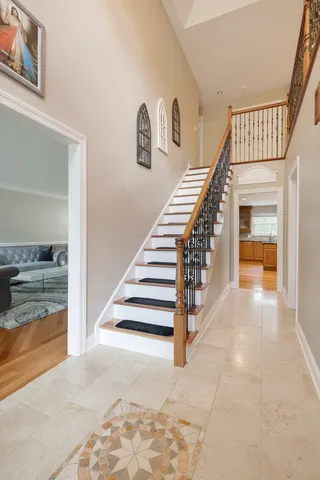 a living room with furniture and a couch