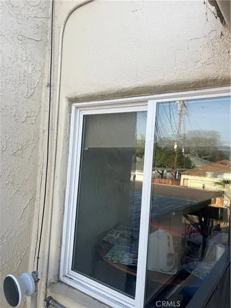 a view of a glass door