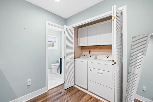a room with a washer and dryer