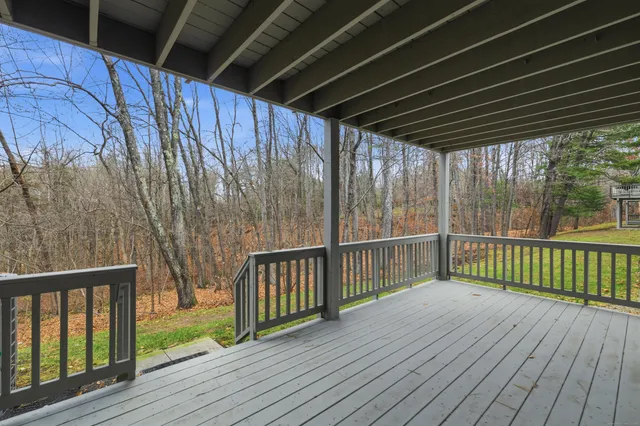 a view of a wooden deck