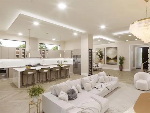 a bedroom with a bed and large window with outer view