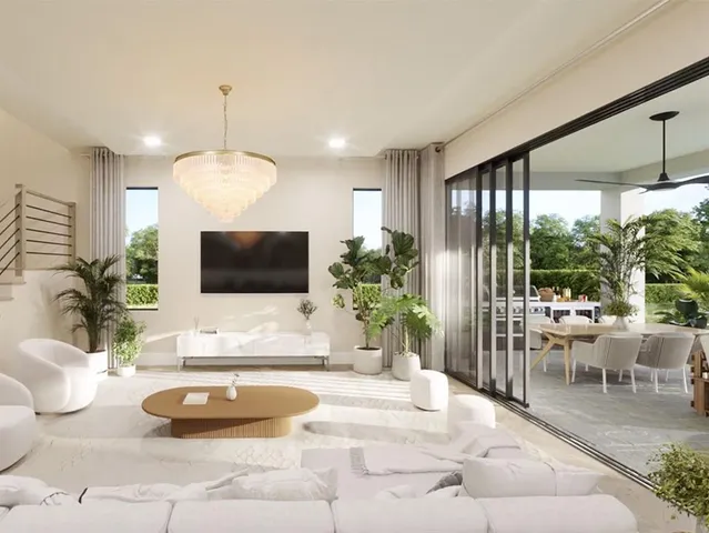 a kitchen with a table chairs stove and microwave