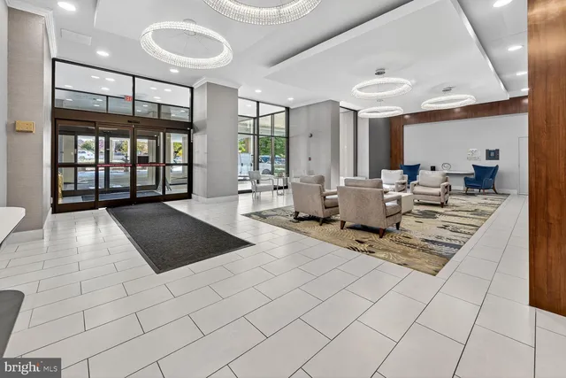 a living room with a large window