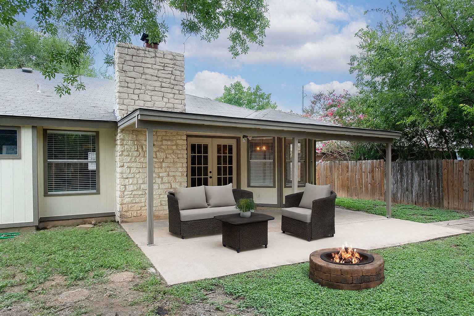 910 Garden View Drive Georgetown, TX 78628 - Photo 29 of 33 a view of a house with backyard sitting area and garden