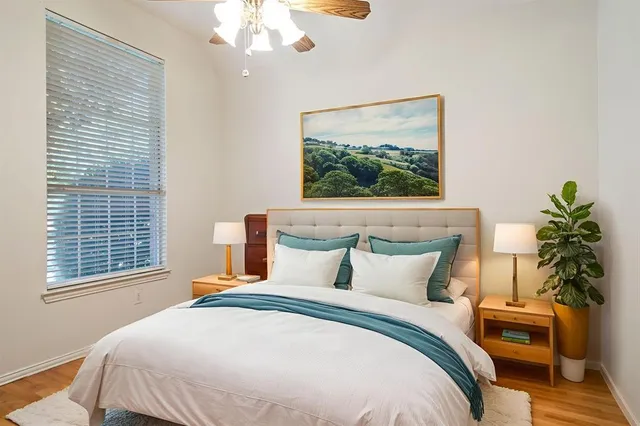 a view of an empty room with a kitchen