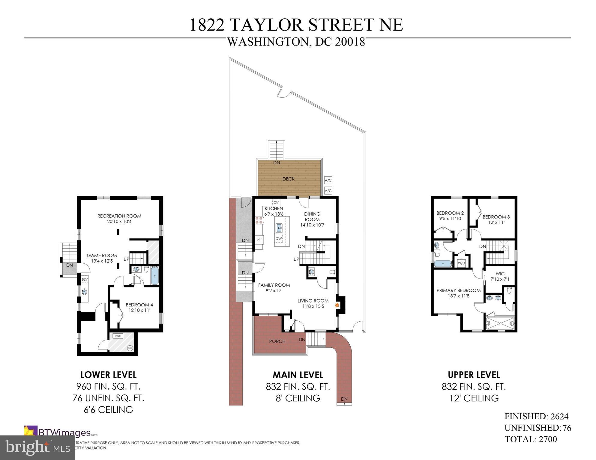 1822 Taylor Street Northeast Washington, DC 20018 - Photo 48 of 48 Floor Plan