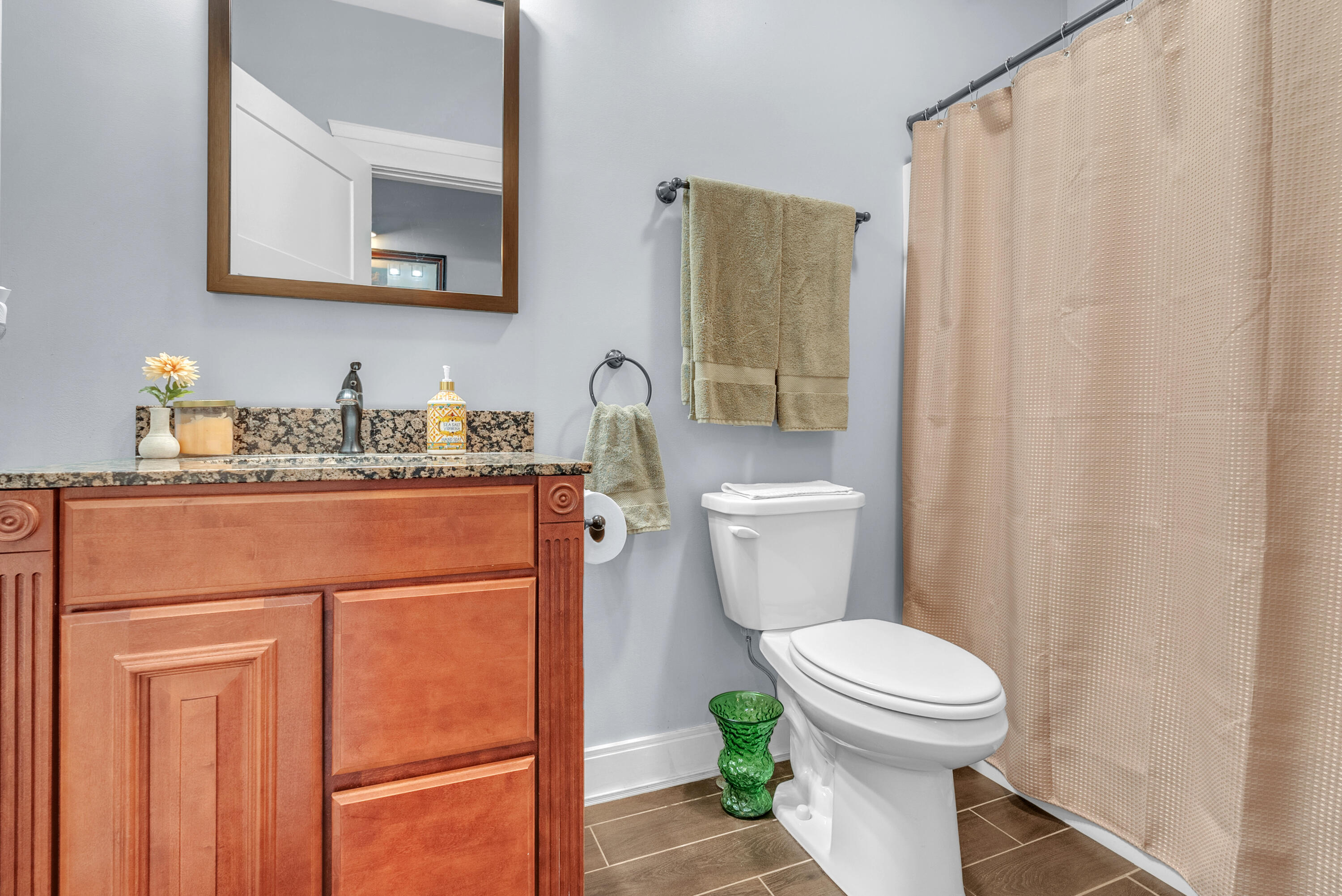 10427 North 600th Street West Demotte, IN 46310 - Photo 16 of 26 a bathroom with a sink a toilet and shower