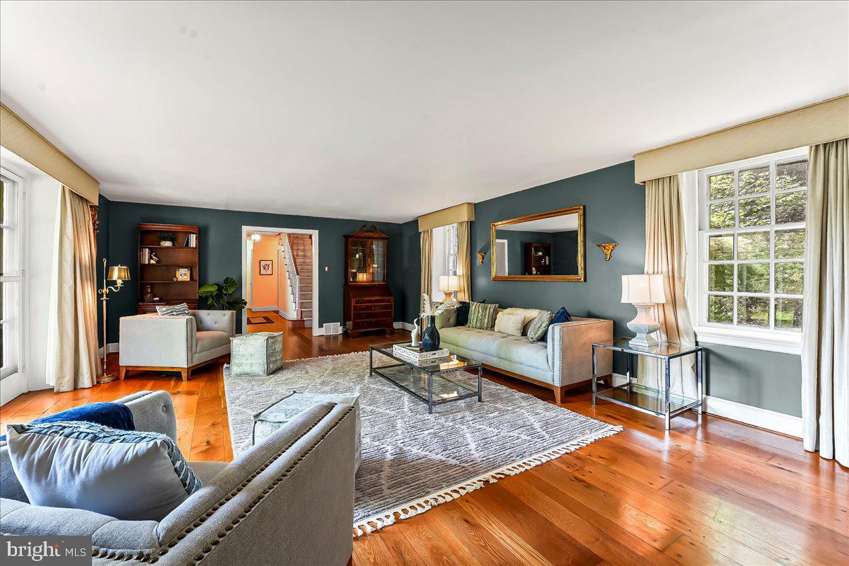 716 Old Gulph Road Bryn Mawr, PA 19010 - Photo 6 of 58 a living room with furniture and a large window