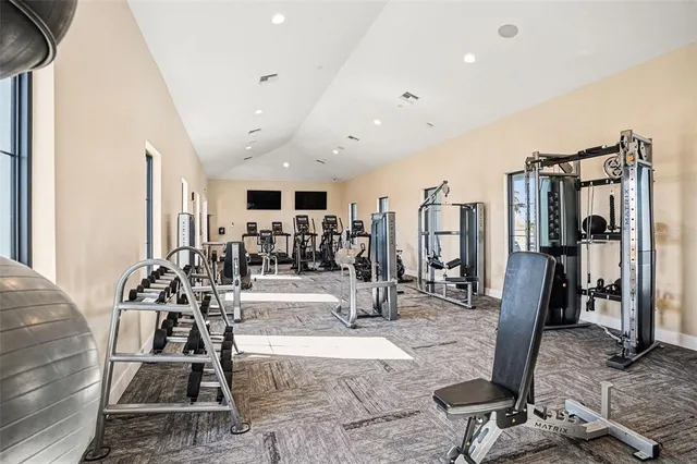 a view of a wooden deck with a sitting space