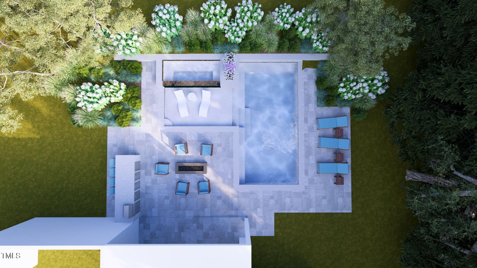 6820 Brixley Circle Raleigh, NC 27614 - Photo 4 of 38 an aerial view of a house with table and chairs