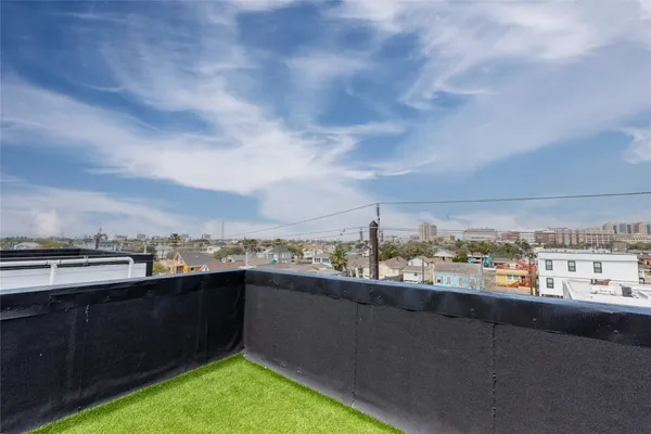 a view of a city from a balcony