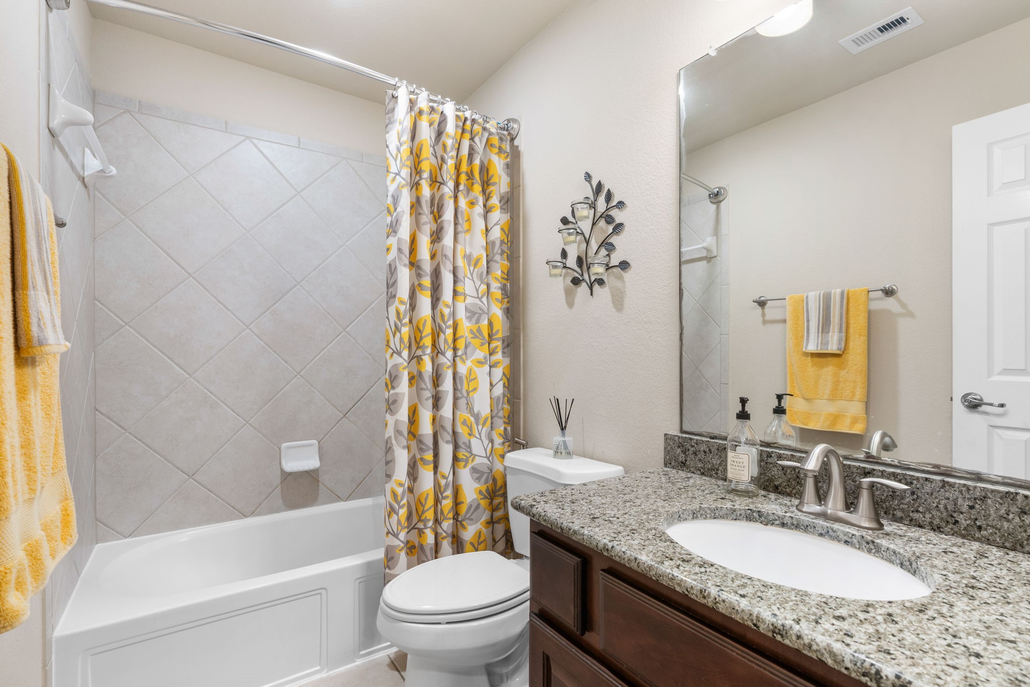 11 Pintuck Place Spring, TX 77389 - Photo 26 of 40 a bathroom with a granite countertop sink toilet and shower