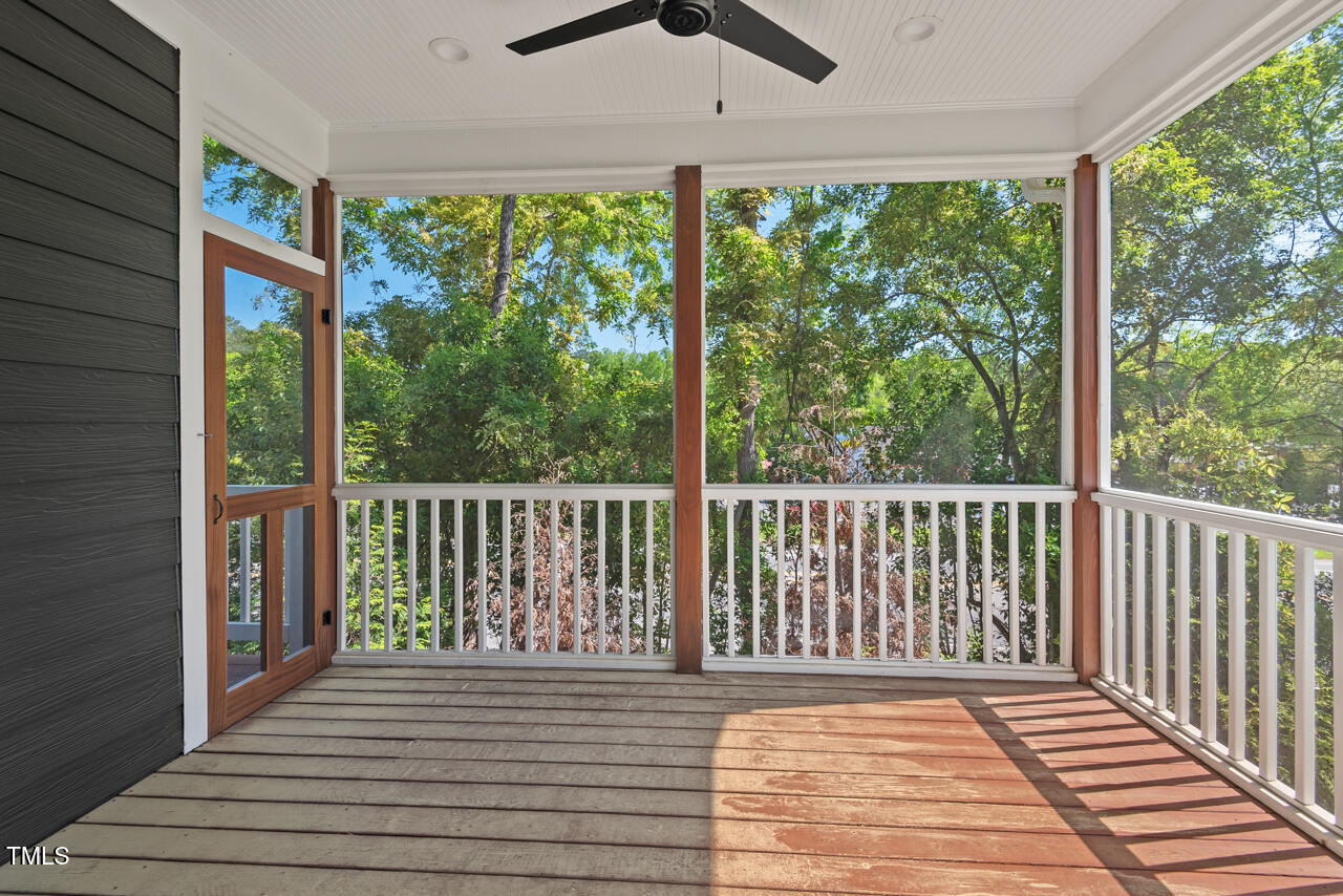 2019 James Street Durham, NC 27707 - Photo 24 of 46 a view of a balcony with wooden floor