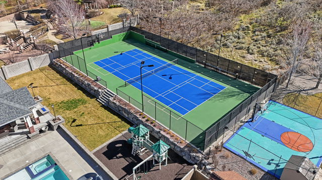 714 Draper Heights Way Draper, UT 84020 - Photo 7 of 88 Bird's eye view of tennis/pickleball and basketball