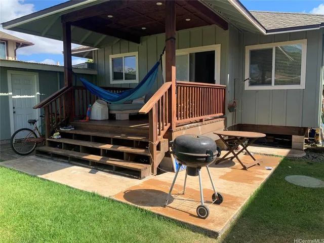 a backyard of a house with lots of green space