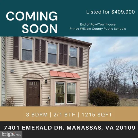 $409,900 | 7401 Emerald Drive, Manassas, VA 20109