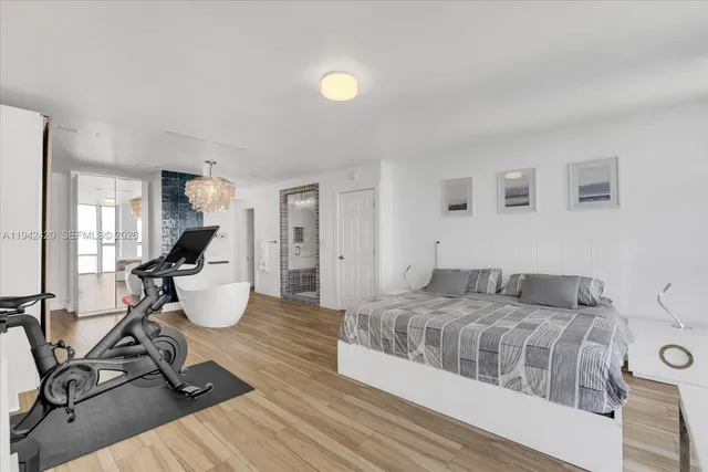 a view of a livingroom with furniture and windows