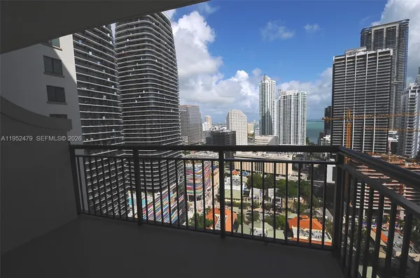 a city view with tall buildings