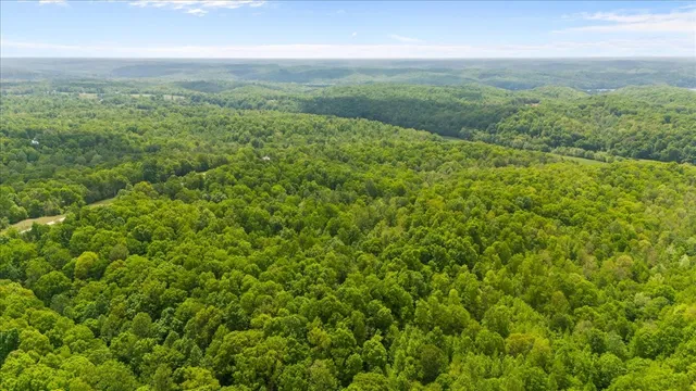 a view of a field with a street