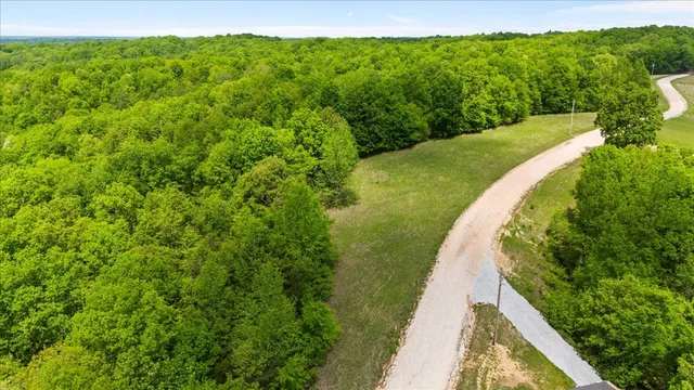 a view of a garden with a building