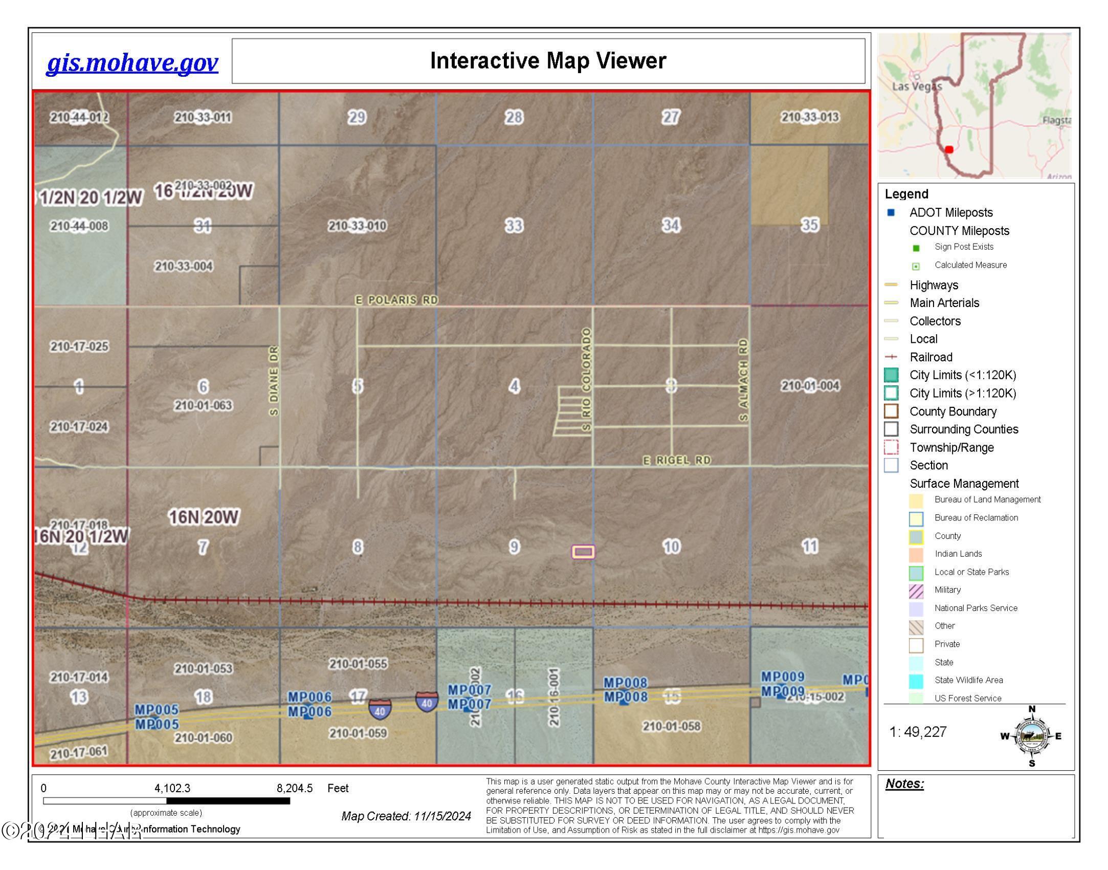 1.5 South Polaris Road Topock, AZ 86436 - Photo 2 of 7 GIS Expanded View of 5.0 Acre parcel 210-11-071