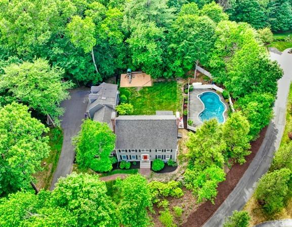 an aerial view of a house