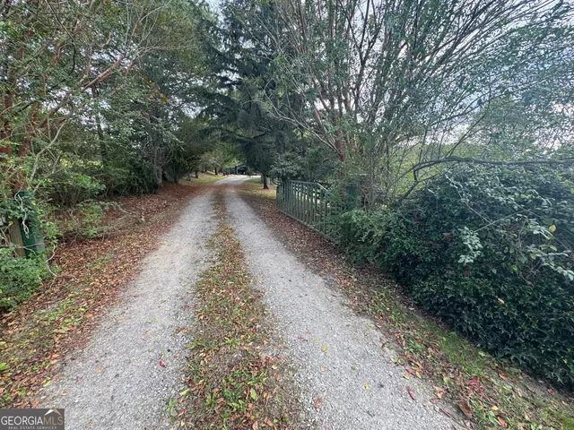 a view of a dirt pathway both side of the road