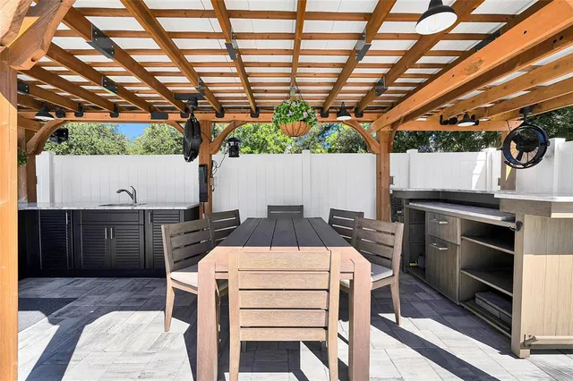 a kitchen with stainless steel appliances a stove a sink dishwasher a refrigerator and wooden floor