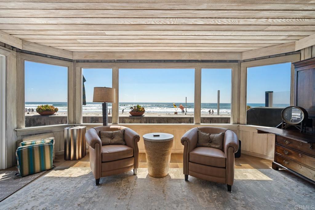 2028 Ocean Front Del Mar, CA 92014 - Photo 7 of 32 a living room with furniture a fireplace and a table