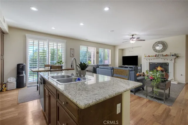 a kitchen with granite countertop lots of counter top space
