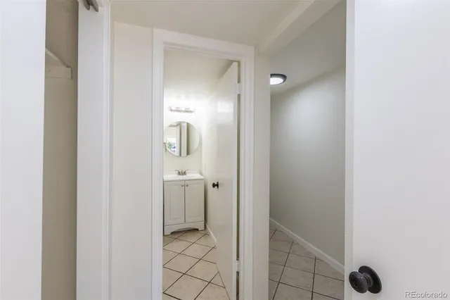 wooden floor in a en suite bathroom
